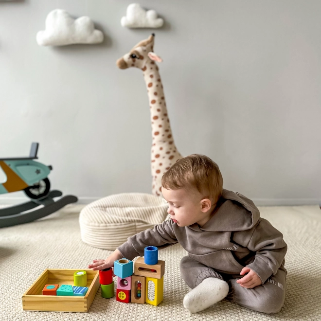 Tooky Toy cubes sensoriels multifonctionnels en bois