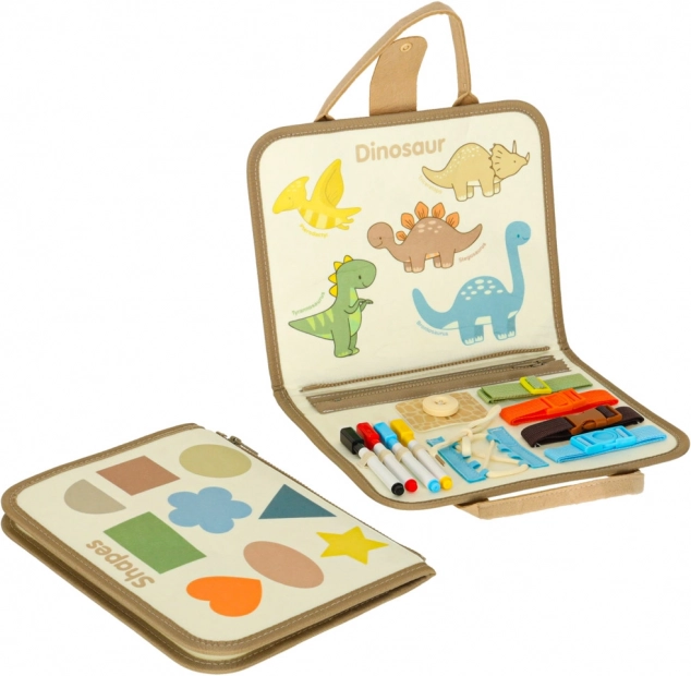 Valise sensorielle Montessori avec dinosaures