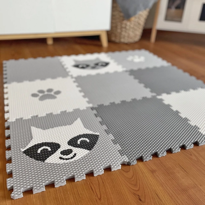 Minideckfloor sol 9 pièces - raton laveur et patte