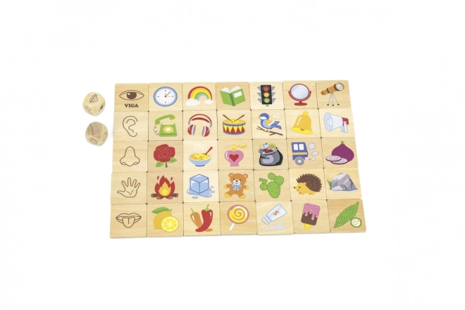 Jeu éducatif VIGA puzzle en bois pour apprendre les sens