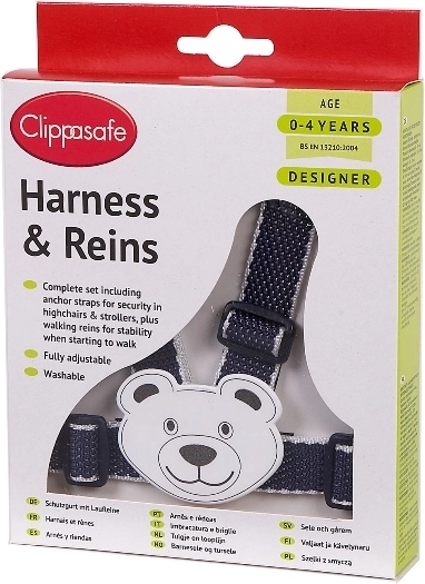 Harnais et laisse pour enfants CLIPPASAFE Navy White