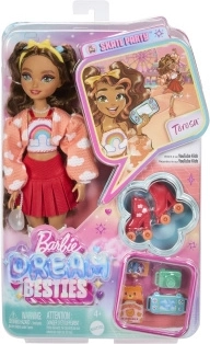 Barbie Dream Besties Teresa en rollers – poupée fashion avec accessoires