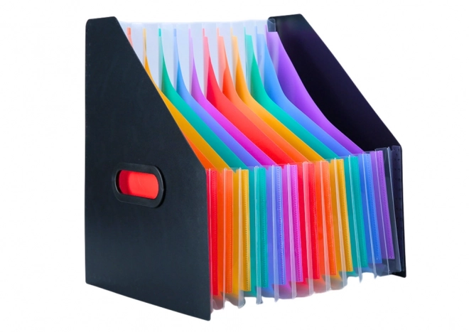 Chemise verticale organisateur de documents avec onglets colorés noir A4