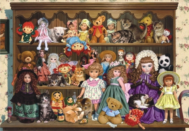 Puzzle L'étagère de grand-mère avec poupées 500 pièces
