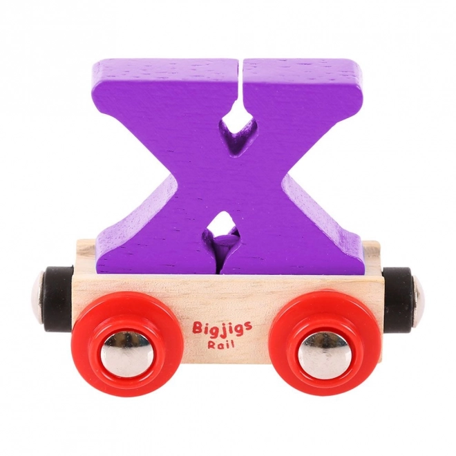 Bigjigs Rail Wagon pour circuit de train en bois - Lettre X