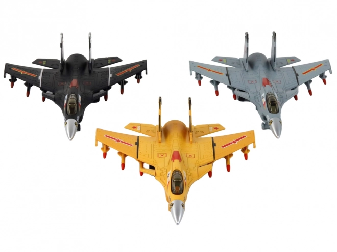 Modèle d'avion à propulsion par friction Gris Noir ou Jaune