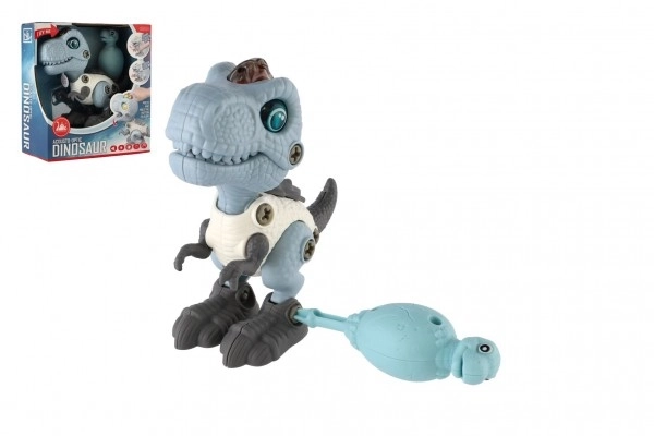 Dinosaure à visser en plastique 12 cm avec tournevis fonctionnant sur piles avec lumière et son dans une boîte 15x16x7 cm