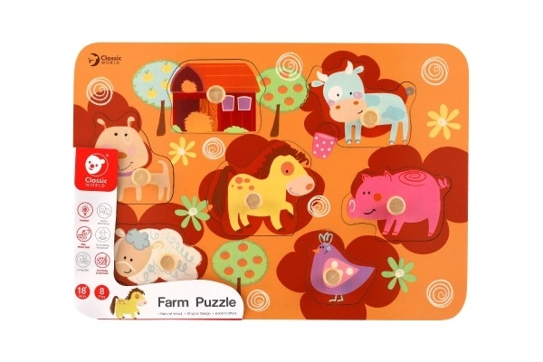 Puzzle en bois pour les plus petits - ferme
