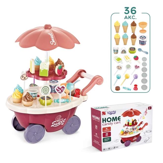 Chariot Woopie avec glaces et friandises avec mélodie et lumières