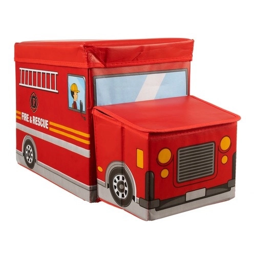 Pouf pliable / coffre à jouets Pompiers - Kruzzel 22489
