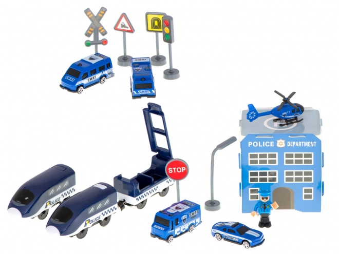 Circuit de train pour enfants - police