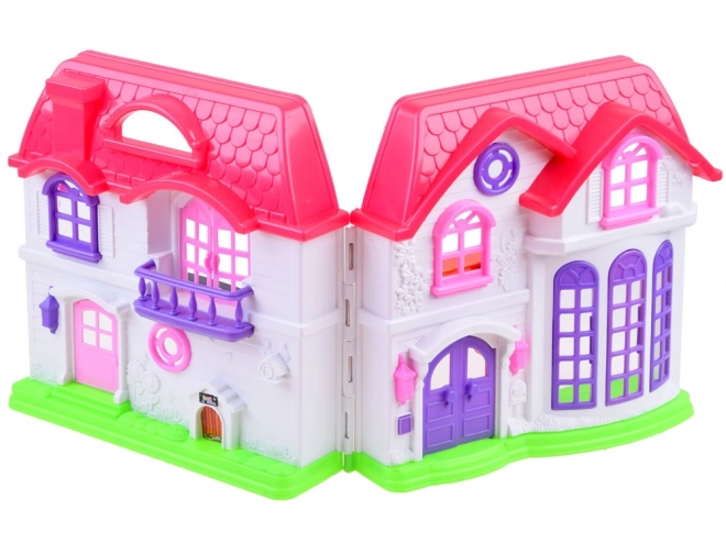 Maison familiale pliable avec meubles et figurines