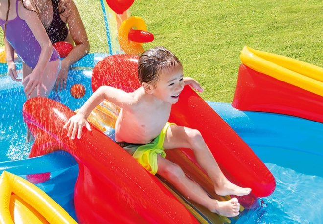 Grand centre aquatique avec toboggan 297 x 193 x 135 cm
