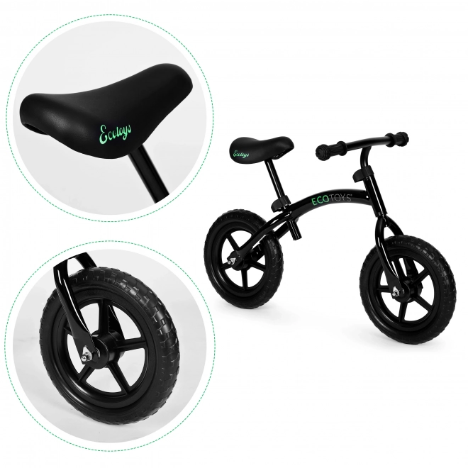 Vélo d'équilibre pour enfants, draisienne, roues EVA ECOTOYS – Noir