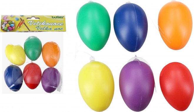 Œufs en plastique colorés décoratifs à suspendre 6 cm