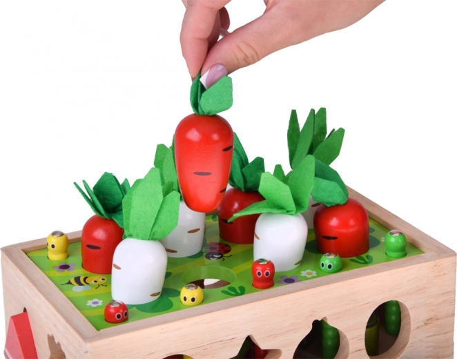 Récolte de carottes et radis avec fanes en feutrine