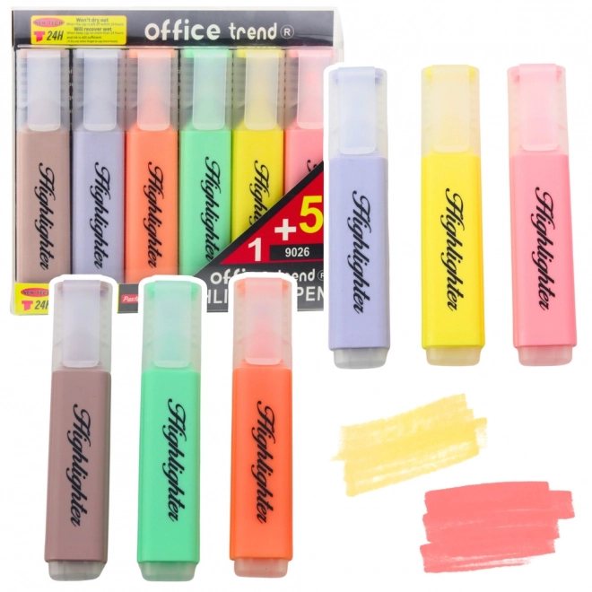 Ensemble de surligneurs couleurs pastel 6 pcs