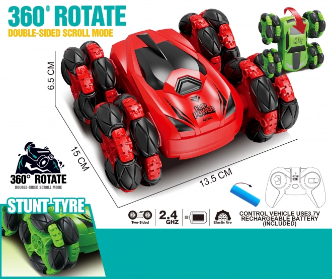 Woopie Voiture RC Amusante avec Acrobaties 360° et Télécommande 2,4 GHz