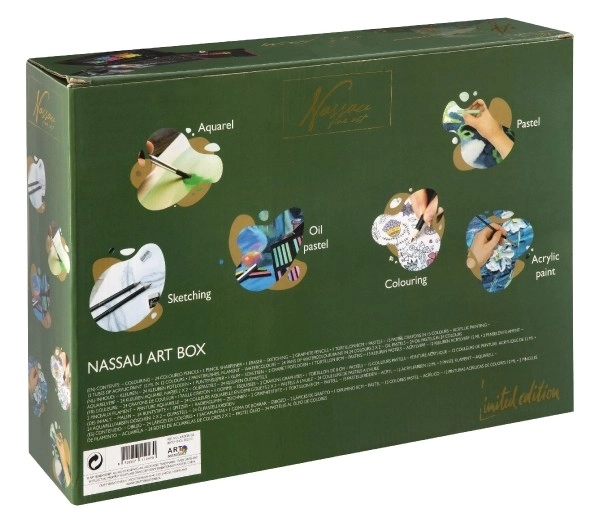 Ensemble de peinture - Coffret d'art ensemble créatif 103pcs avec mallette en bois dans une boîte 39x27x9cm