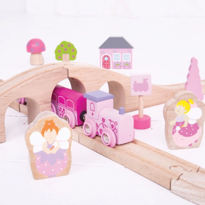 Bigjigs Rail Circuit de train en bois en huit pour princesses 35 pièces