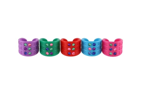 Ensemble créatif bagues en plastique dans une boîte 12x21x3,5cm 12pcs