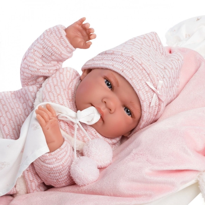 Llorens 73860 NOUVEAU-NÉ FILLE - poupée réaliste bébé avec corps en vinyle complet - 40 cm