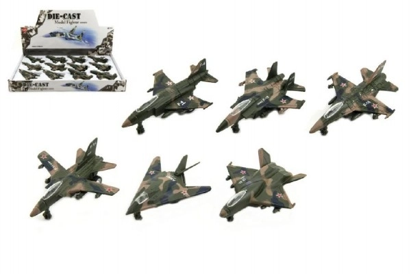 Avion/chasseur militaire métal/plastique 9cm