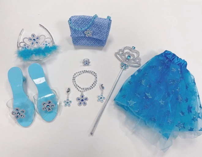 Set princesse bleu – jupe, petits escarpins et sac