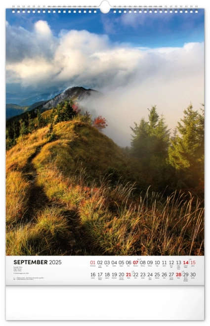 NOTIQUE Calendrier mural Tatry 2025, 33 x 46 cm