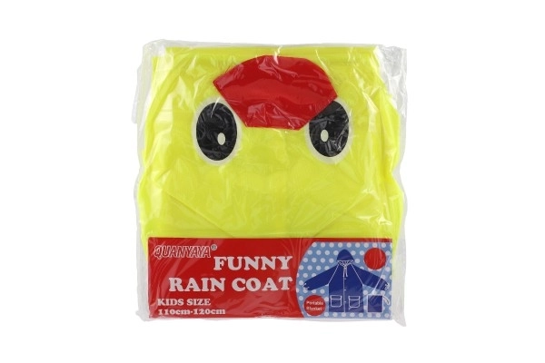 Poncho enfant canard taille 110-120cm jaune en pochette 23x25cm