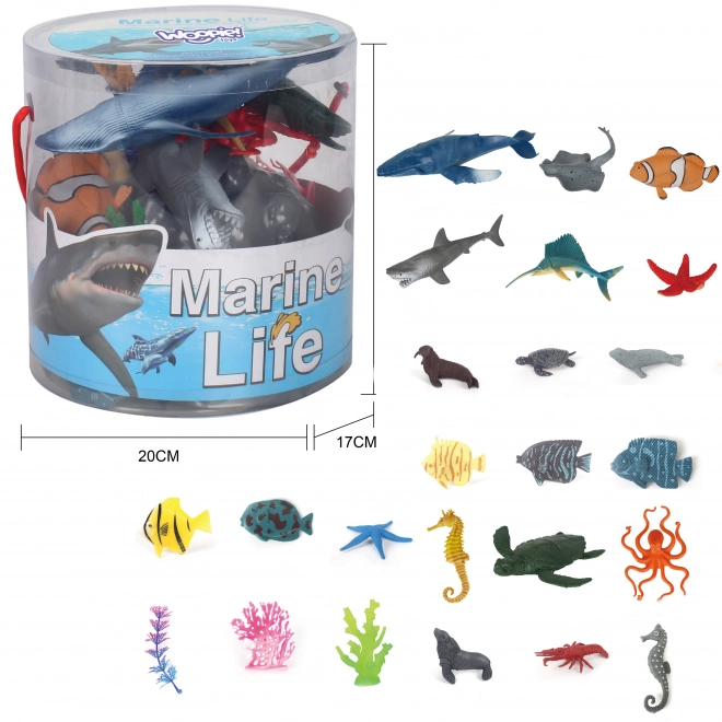 Ensemble de figurines d'animaux marins