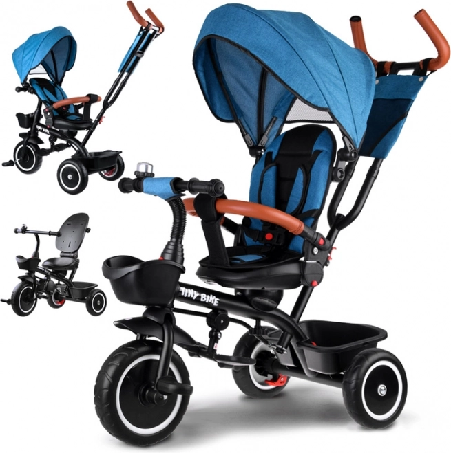 Tricycle pour enfants 3-en-1 avec siège pivotant et capote TINY BIKE – Vert