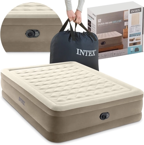 Matelas/lit gonflable en velours avec pompe intégrée Intex 203 × 152 × 46 cm