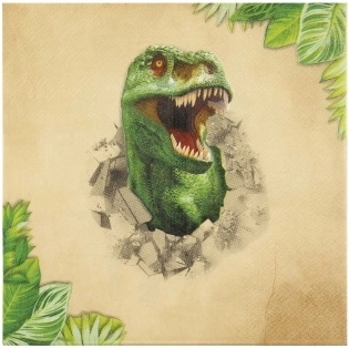 Serviettes en papier motif Dino, 12 pcs