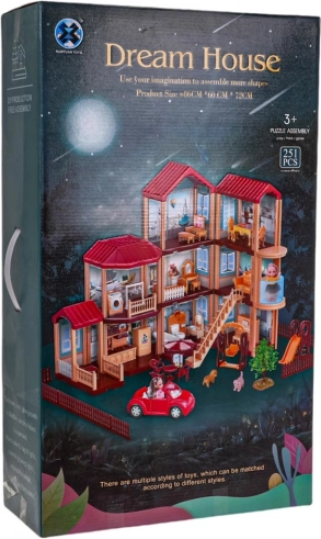 Mega maison magique pour poupées avec accessoires, 251 pièces
