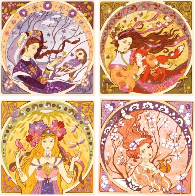 Sablage scintillant - Illustrations inspirées d'Alfons Mucha