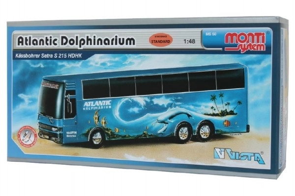 Jeu de construction Monti System MS 50 Atlantic Dolphinarium Bus 1:48 en boîte 31,5x16,5x7,5cm