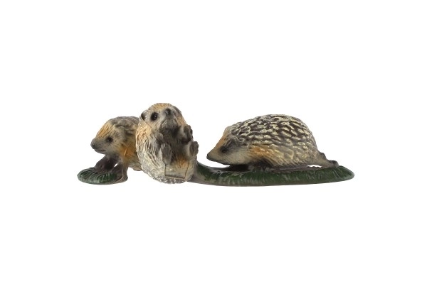 Maman hérisson de l'Ouest avec petits en plastique zooted 8cm en sachet