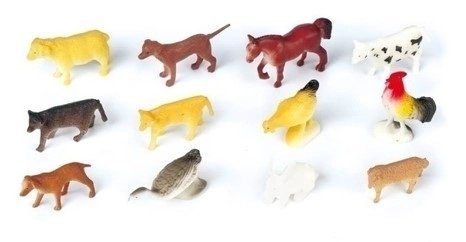 Ensemble de 12 petits animaux de la ferme 5 cm