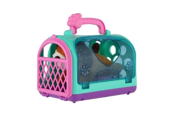 Boîte de transport avec chien en peluche