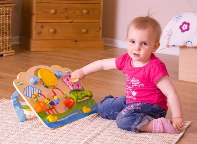 Bigjigs Baby Planche moteur en bois fleurs