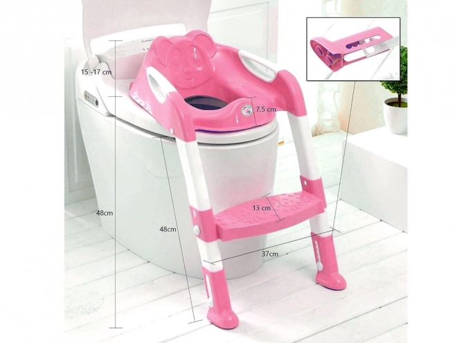 Tabouret de toilette rose pour enfants