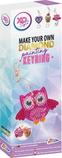 Peinture diamant pendentif Hibou