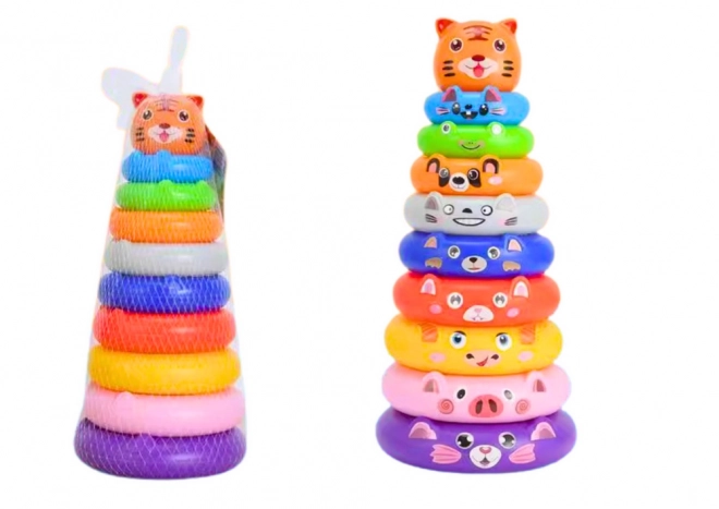 Pyramide col Autocollants Animaux Tigre colorés