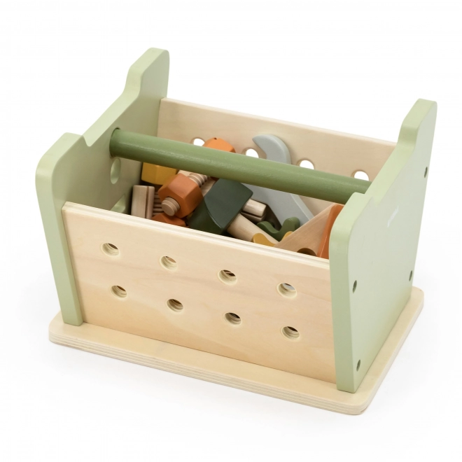 Établi en bois avec outils