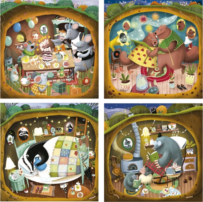 Puzzle Histoires Forestières 4 en 1