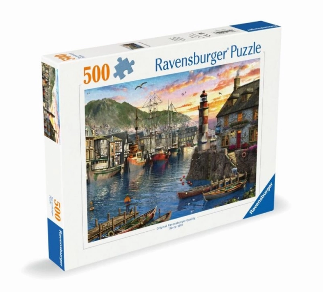 Puzzle Lever du soleil dans le port 500 pièces Ravensburger