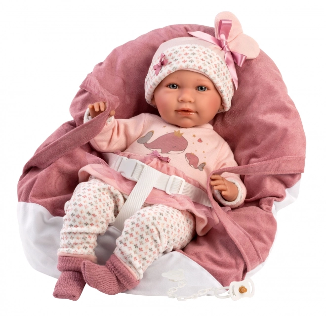 Llorens 74014 NOUVEAU-NÉ - poupée bébé réaliste avec sons et corps en tissu doux - 42 cm