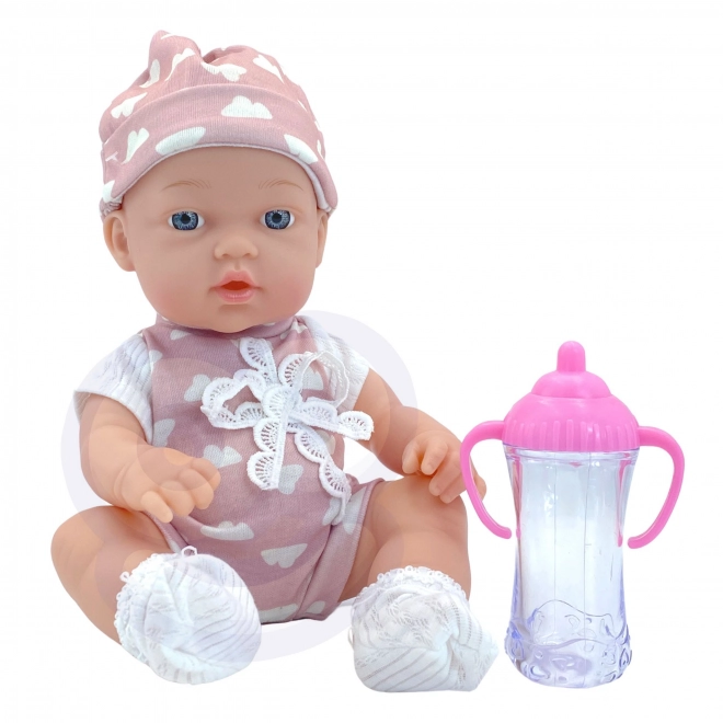 woopie royal adorable bébé en tenue rose 36 cm