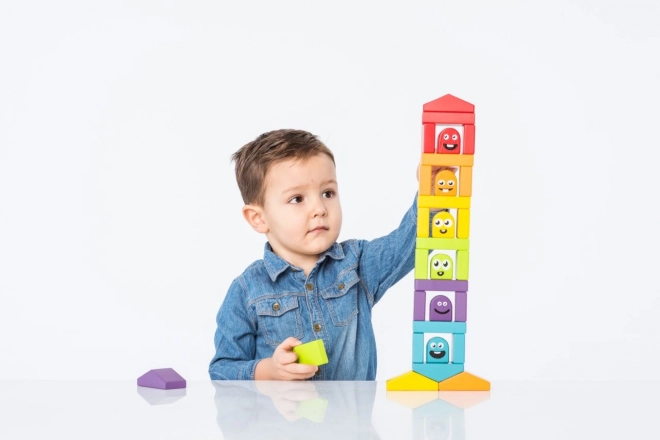 Maisons colorées - kit de construction en bois 30 pièces